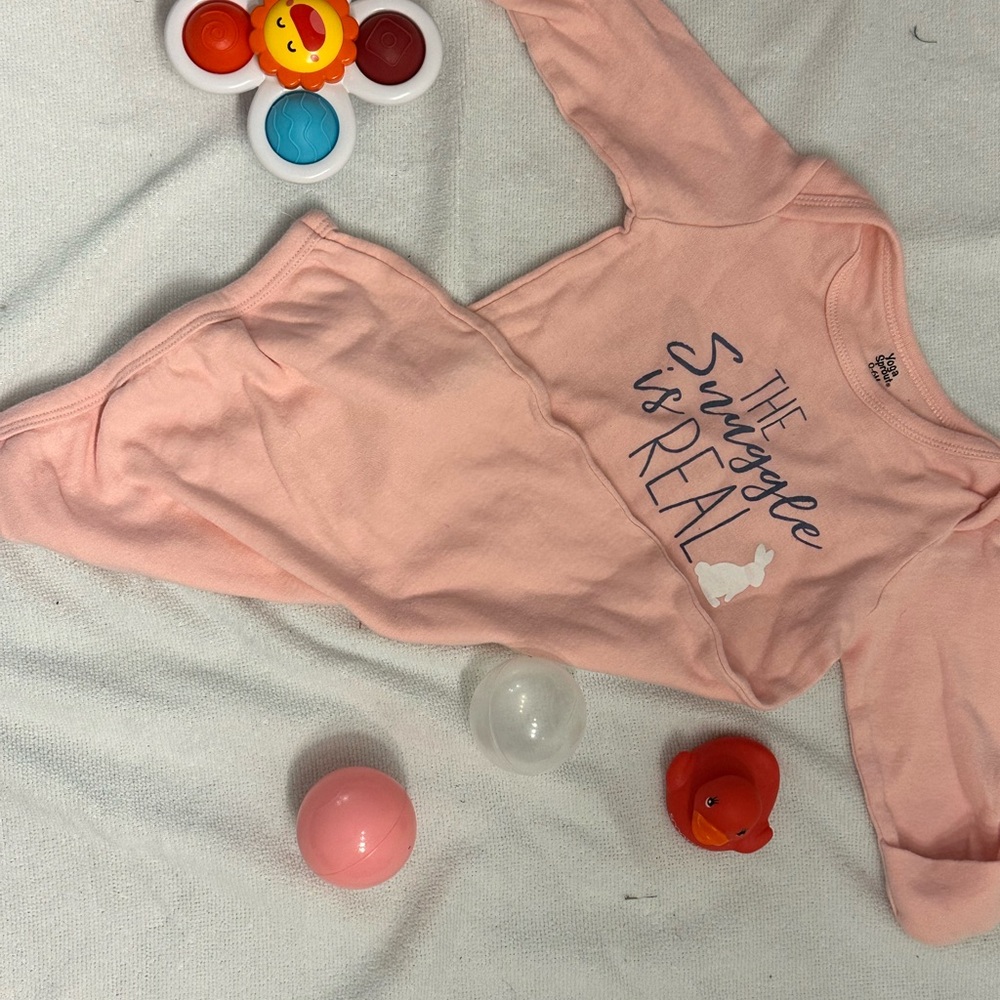 Yoga Sprout Pink Baby Onesie with Text